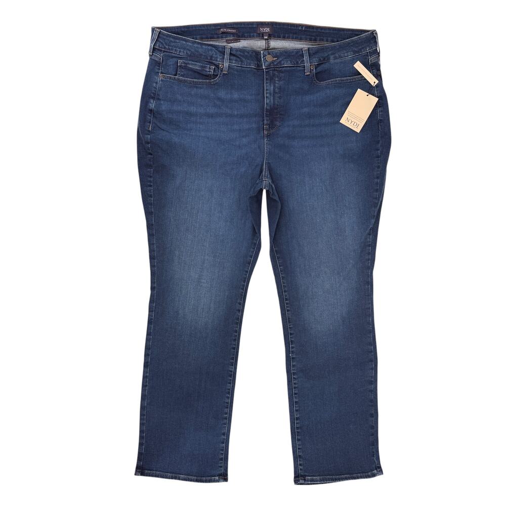 NYDJ Marilyn Straight Jeans Womens Size 24W Lift Tuck Presidio Blue Denim